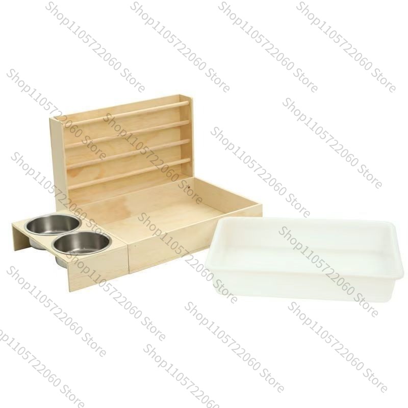 Pet Beds - Houten konijnenvoederbak, minimalistische houten waterbak, aangelegde