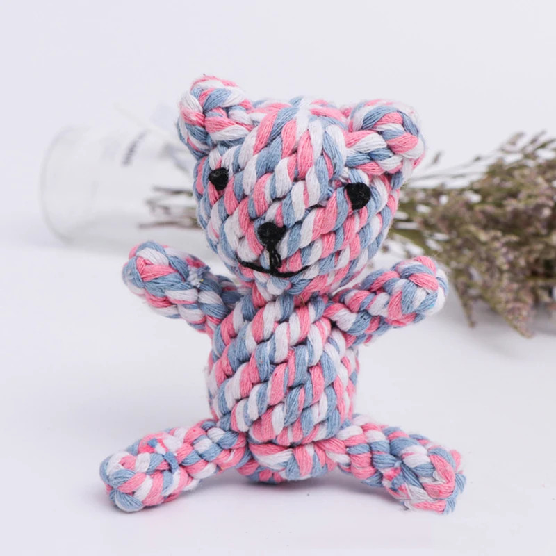 Dog Rope Toy Aggressive Chewers - Duurzaam gevlochten katoenen touw hondenspeelgoed voor