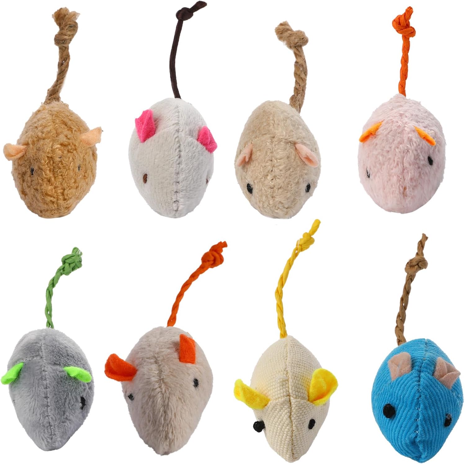 Catnip Interactive Plush Mouse - 8 Willekeurig verpakt interactief kattenspeelgoed en